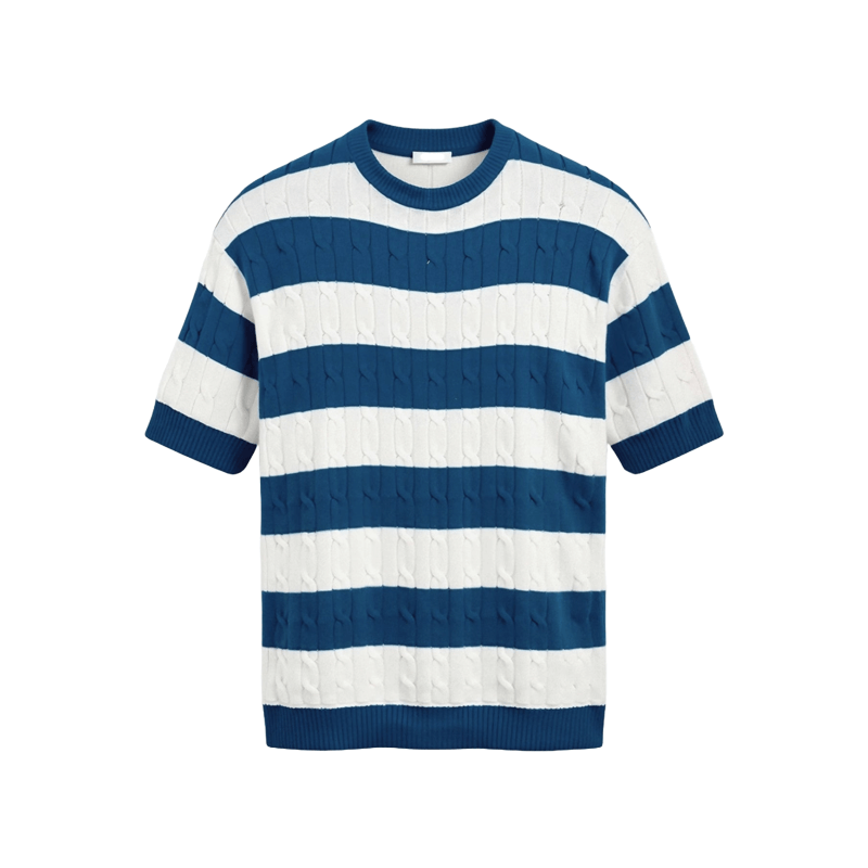 T-shirt rayé maille côtelée – Été & intemporel