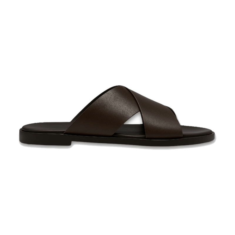 Sandales Homme à Lanières Croisées Brun Cacao