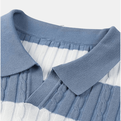 Polo élégant homme à rayures blanches – Slim fit & confortable