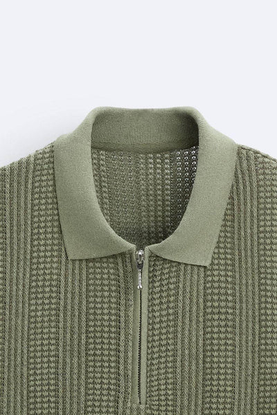Poloshirt à demi-zipper Old Money - Style structuré & unique