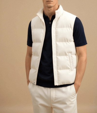 Gilet matelassé homme blanc - léger pour l'hiver