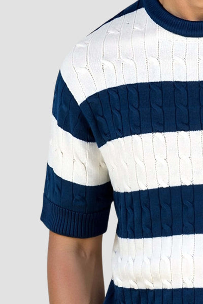 T-shirt rayé maille côtelée – Été & intemporel