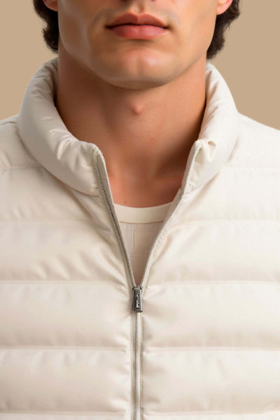 Gilet matelassé homme blanc - léger pour l'hiver