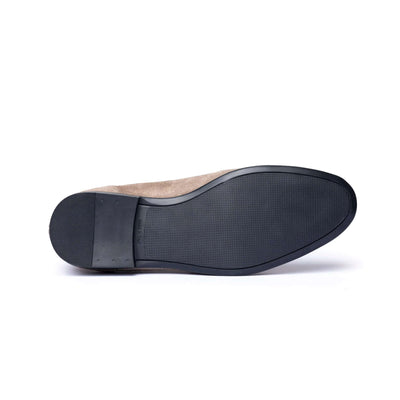 Mocassins Homme en Daim Gris Tourterelle Léopard