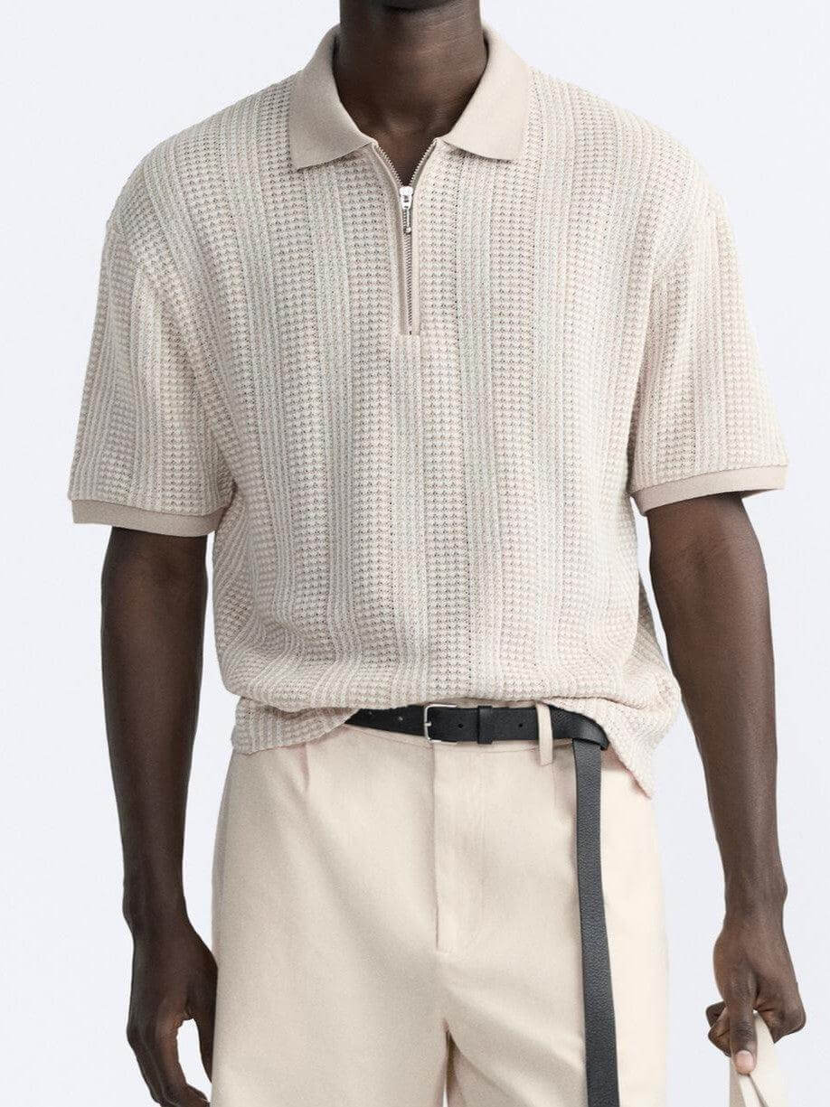 Poloshirt à demi-zipper Old Money - Style structuré & unique