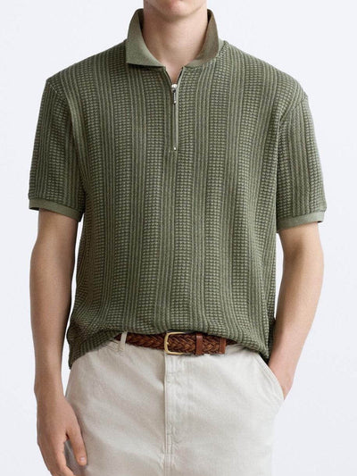 Poloshirt à demi-zipper Old Money - Style structuré & unique